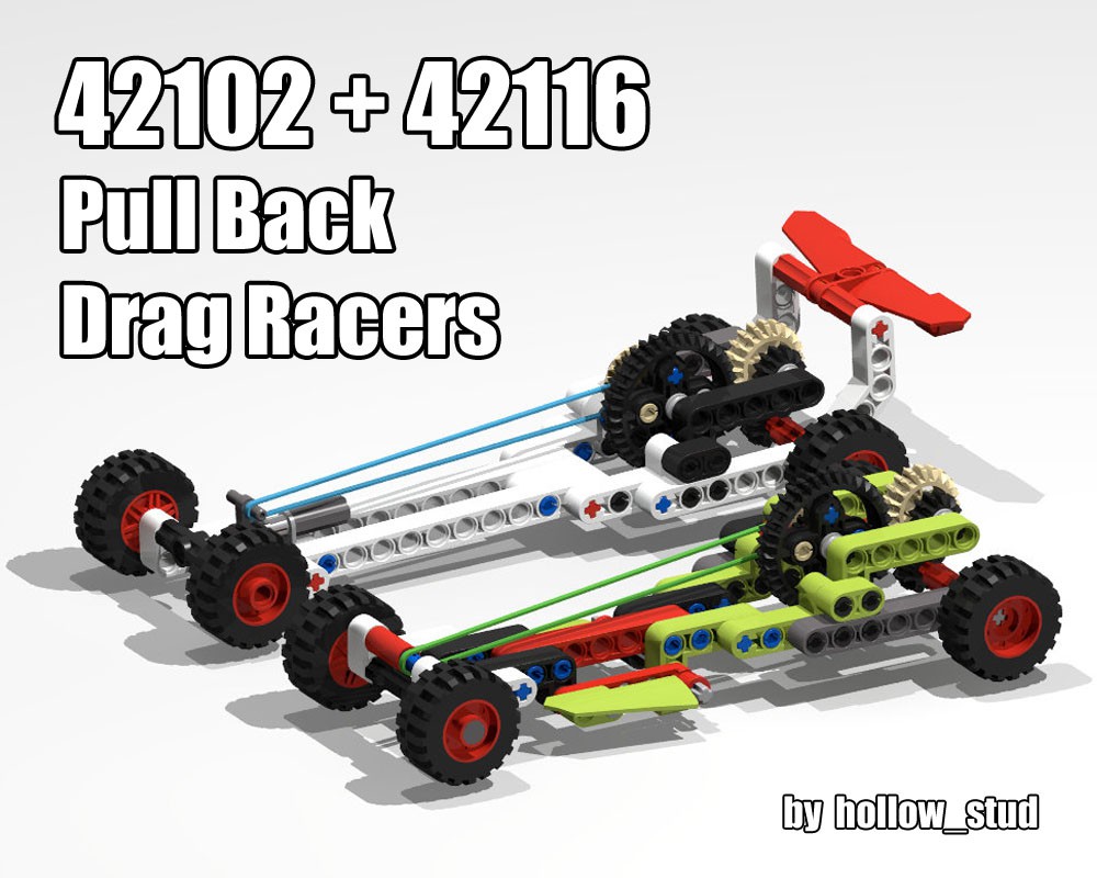 MOC Pull Back Drag Racers by hollow_stud Rebrickable - with LEGO