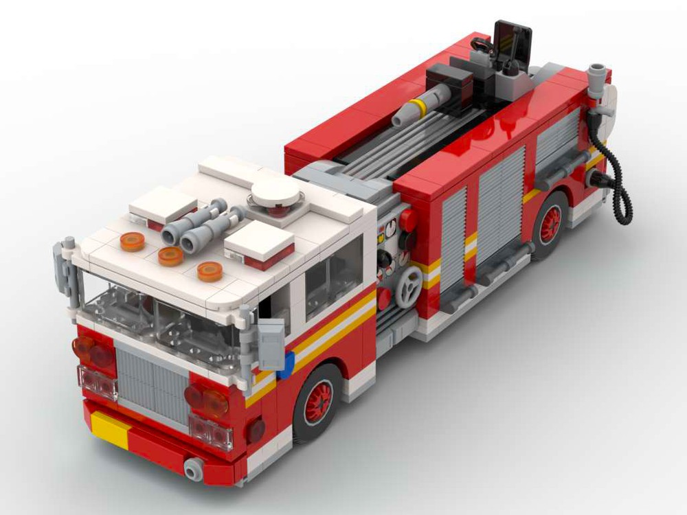 LEGO MOC Lego Fire Department - Truck #3 - 8 Stud Speed Champions IBrickedItUp | Rebrickable Build LEGO