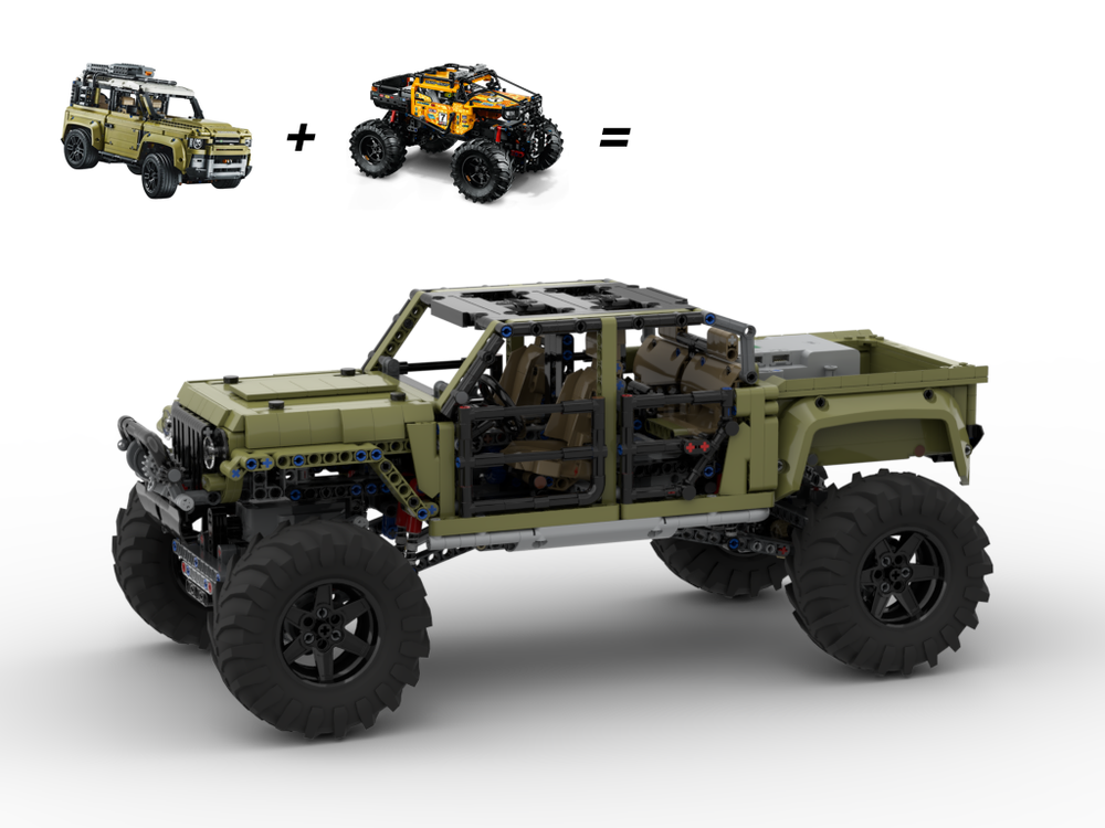 kern . Spit LEGO MOC Jeep Bruiser RC (42110 + 42099 dual alternate) by gyenesvi |  Rebrickable - Build with LEGO