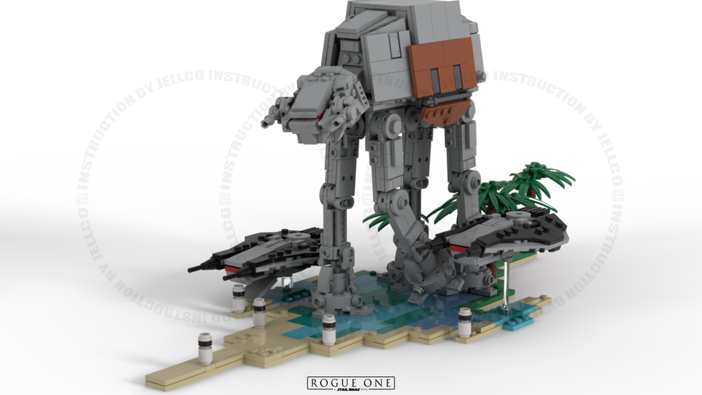 Lego Moc Small Size Diorama : The Battle On Scarif By Jellco | Rebrickable  - Build With Lego