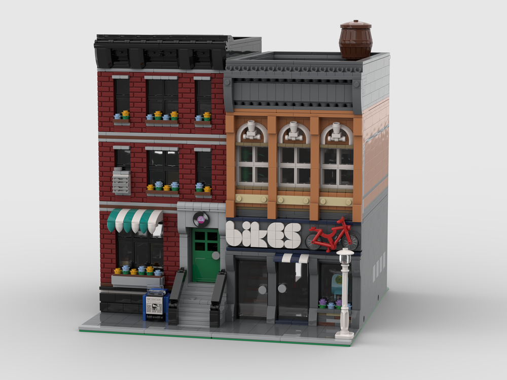 LEGO MOC Old Town Record Store by Turtle Time Bricks Rebrickable Build with LEGO