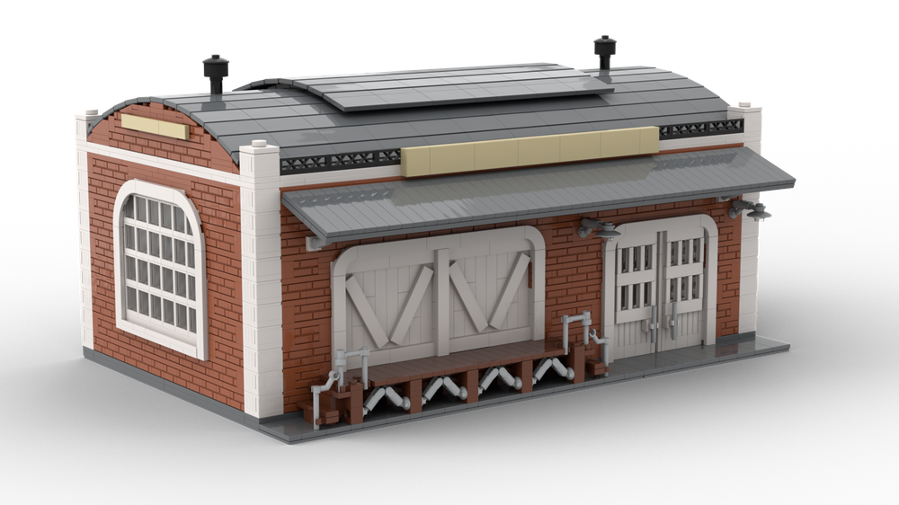 LEGO MOC Curved Roof Warehouse by Yellow.LXF Rebrickable Build with LEGO