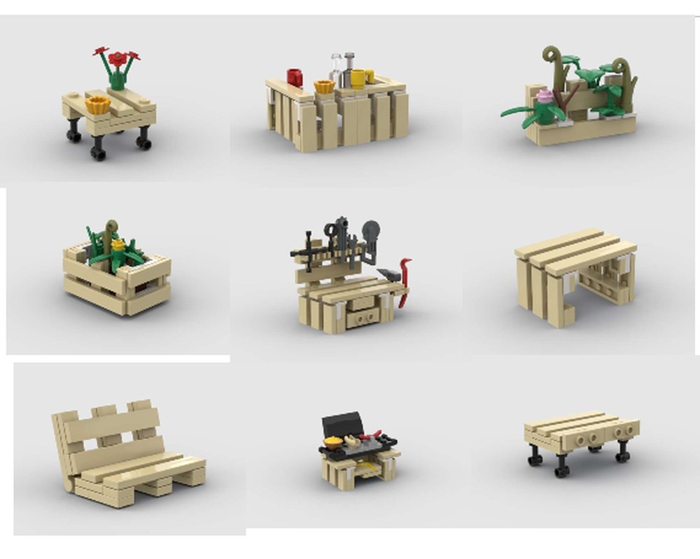 LEGO MOC palettenmöbel - Pallet furniture by delicatesse Rebrickable - Build with LEGO