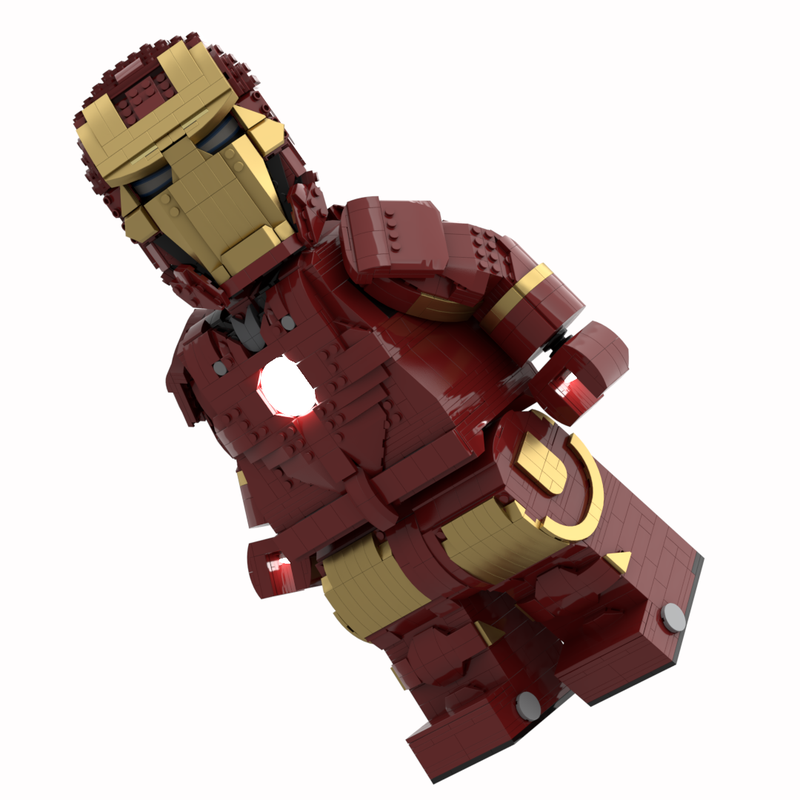 LEGO MOC Iron Man Mega Figure - fits official Lego Helmet by Albo.Lego | Rebrickable - Build 