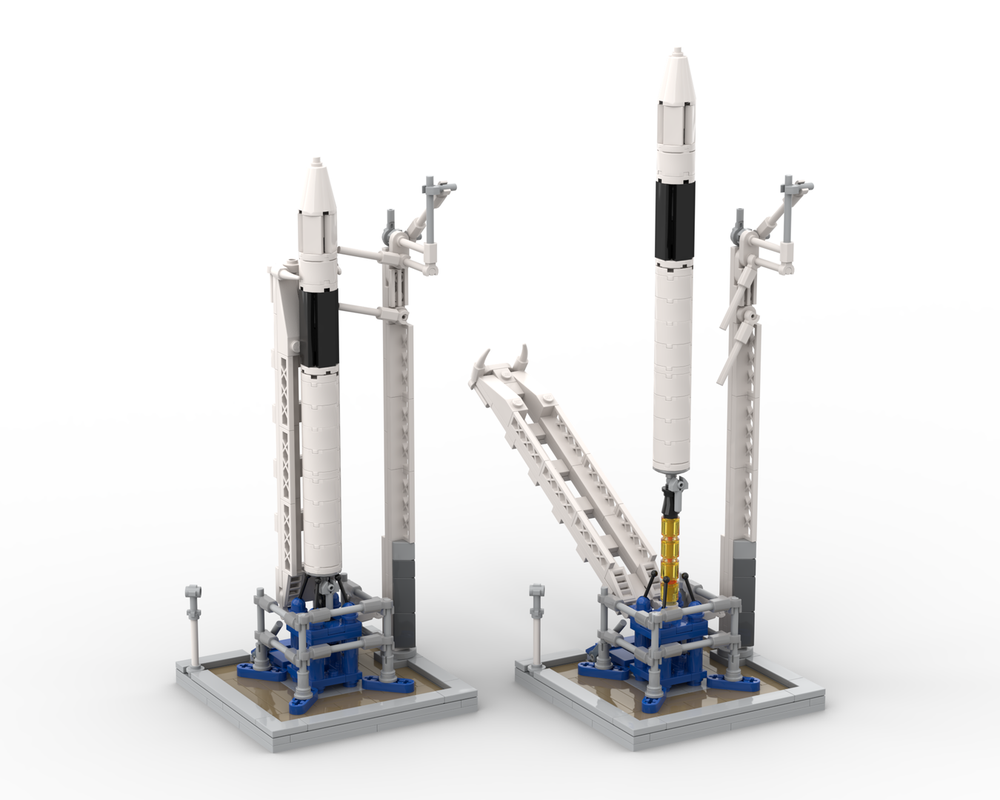 Lego Moc Spacex Falcon 1 And Launch Pad [saturn V Scale] By 0rig0 Rebrickable Build With Lego