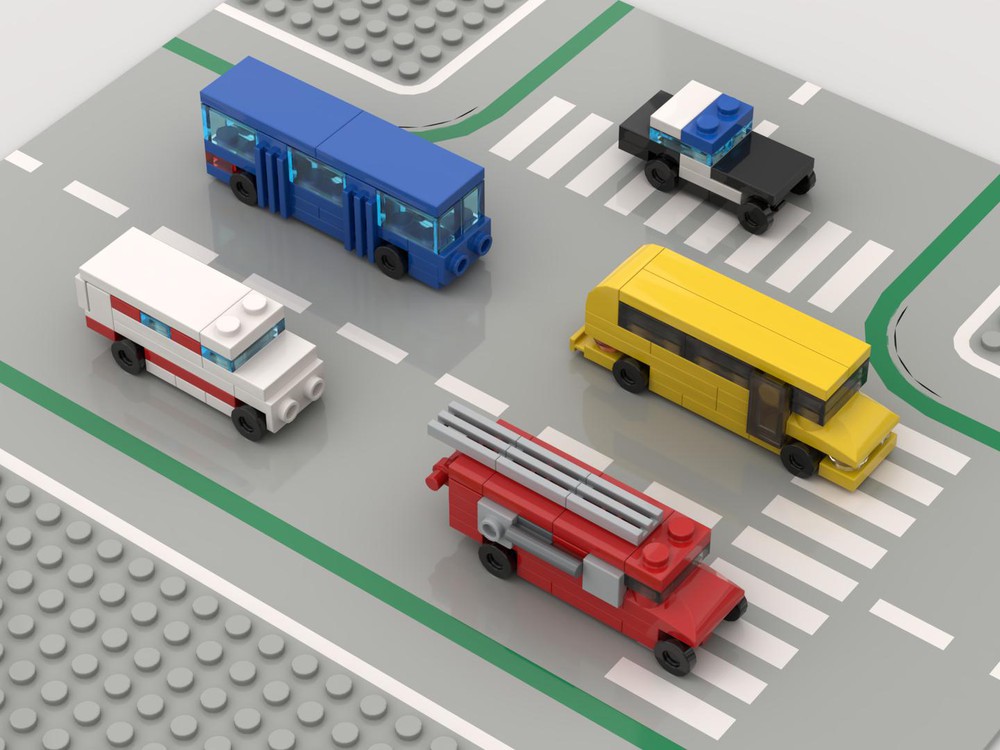 LEGO MOC Micro cars: pack of 5 vehicles for public services by aquir ...