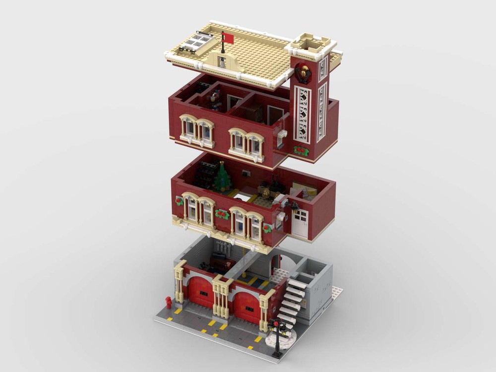 LEGO MOC-89874 Modular Winter Fire Station by tango2110 | Rebrickable ...
