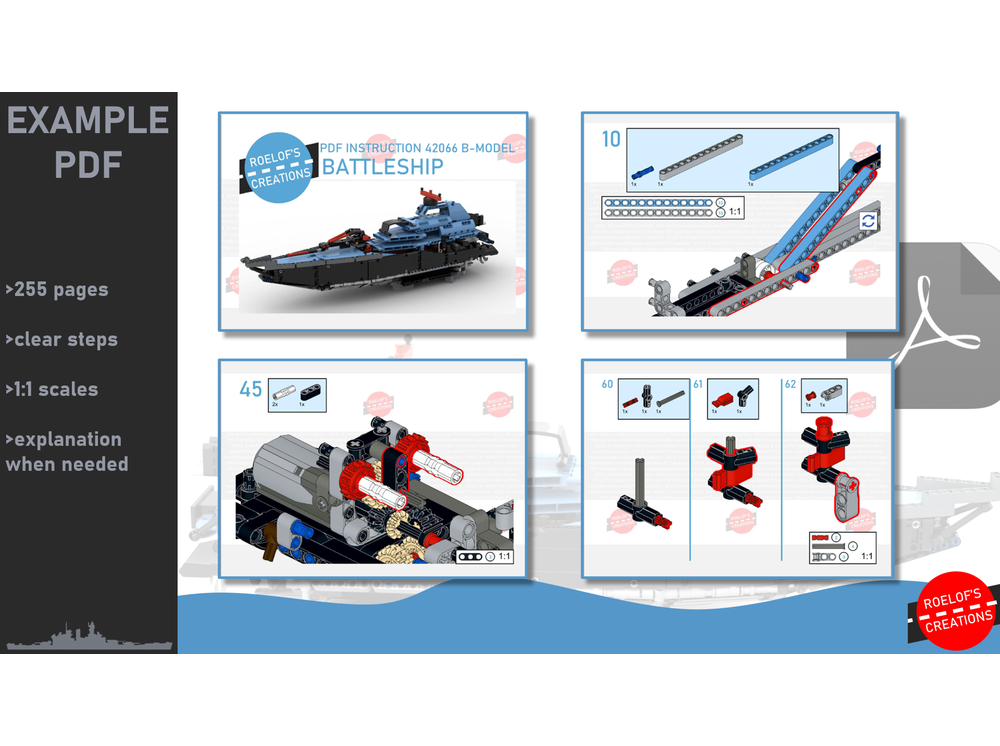 ベジータ LEGO MOC-90066 42066 C-model BATTLESHIP by Roelofs Creations