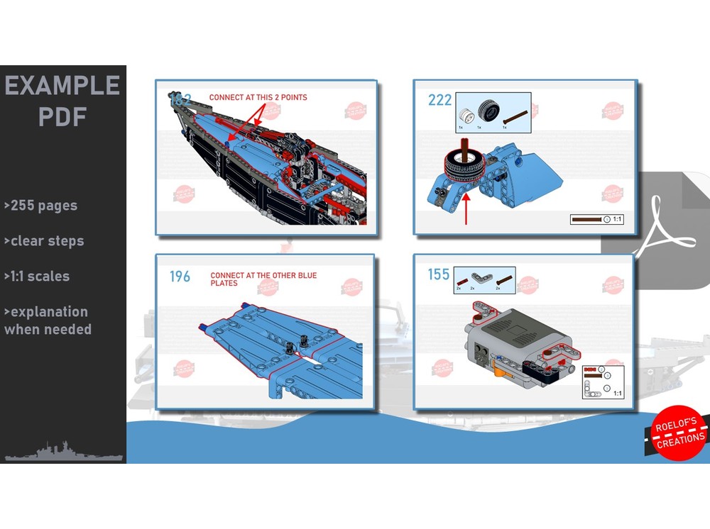 LEGO MOC-90066 42066 C-model BATTLESHIP by Roelofs Creations