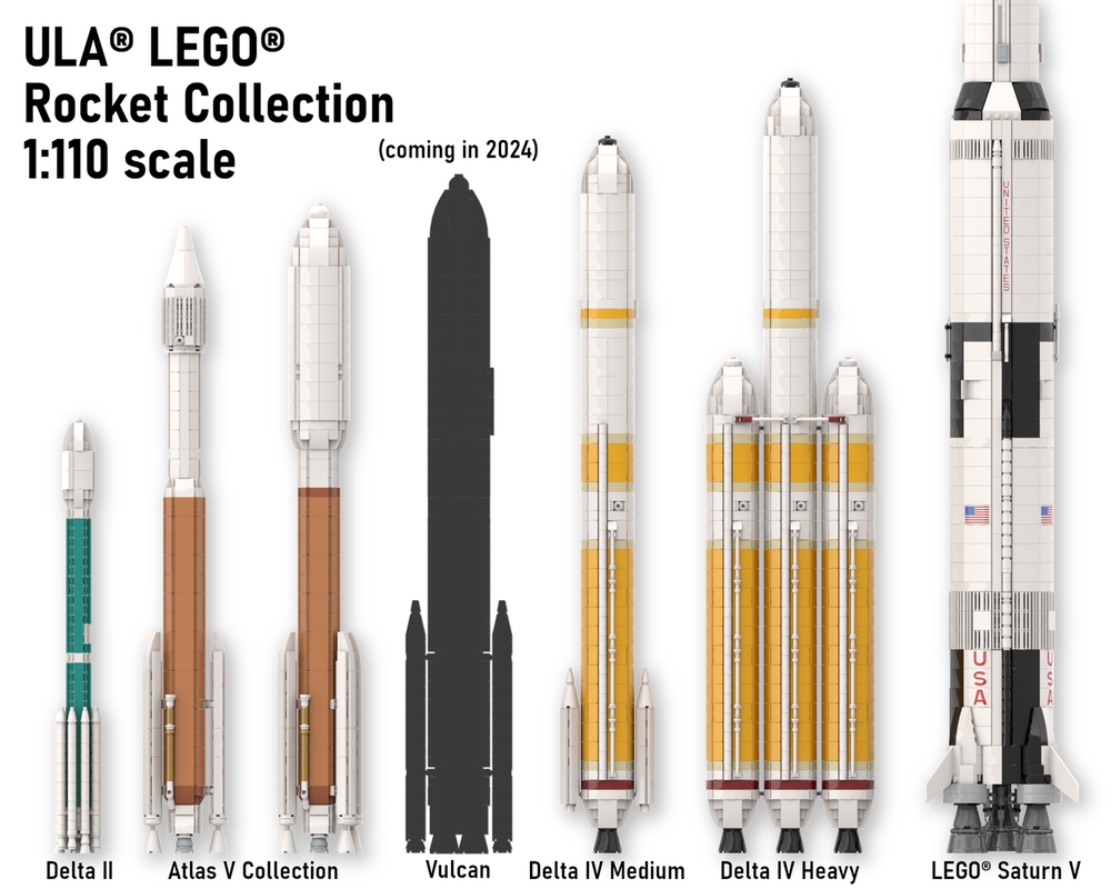 LEGO MOC Delta II with Kepler and MER [Saturn V scale] by 0rig0