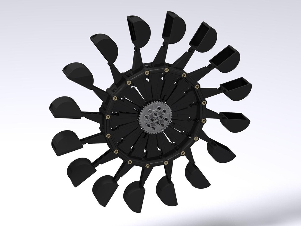 LEGO MOC Large Waterwheel with 16 Buckets by Galaxy 12 Imports