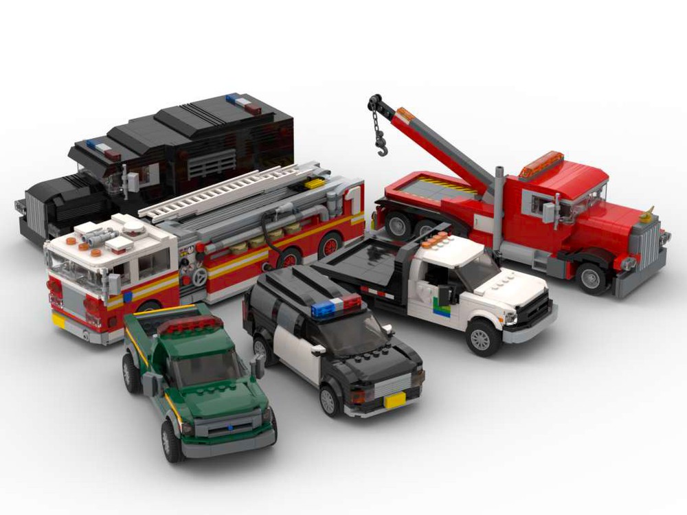 MOC Service Vehicle Pack - of Six Vehicles by IBrickedItUp | Rebrickable - with LEGO