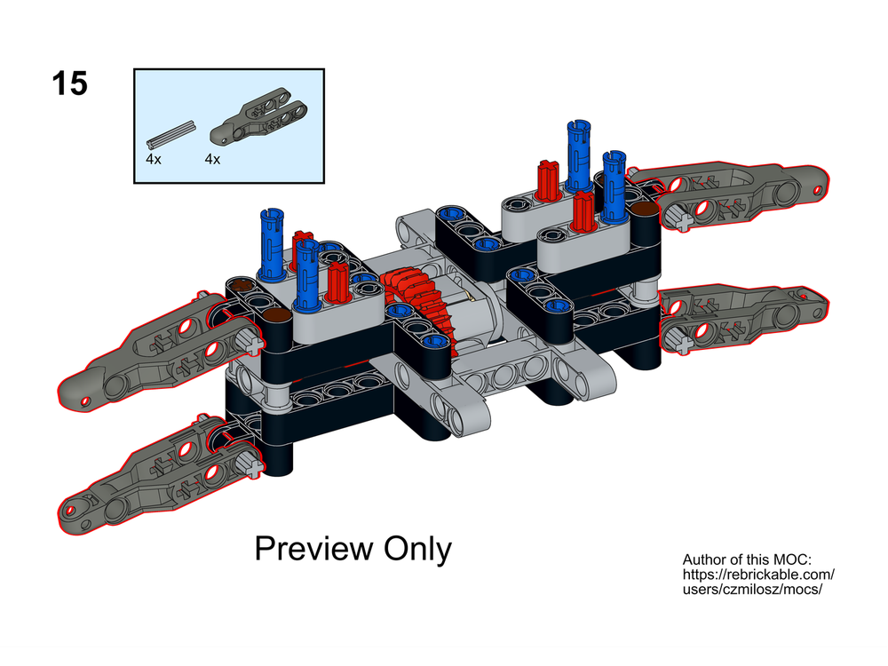 LEGO MOC Off road column with adaptive suspension, steering