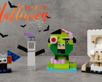 10715 ZOMBIE, SKELETON, GHOST, BAT - Halloween set