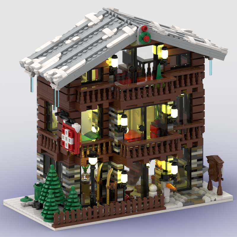 journalist smog elektropositive LEGO MOC Winter Village Swiss Restaurant and Hotel by Cvanhulle |  Rebrickable - Build with LEGO