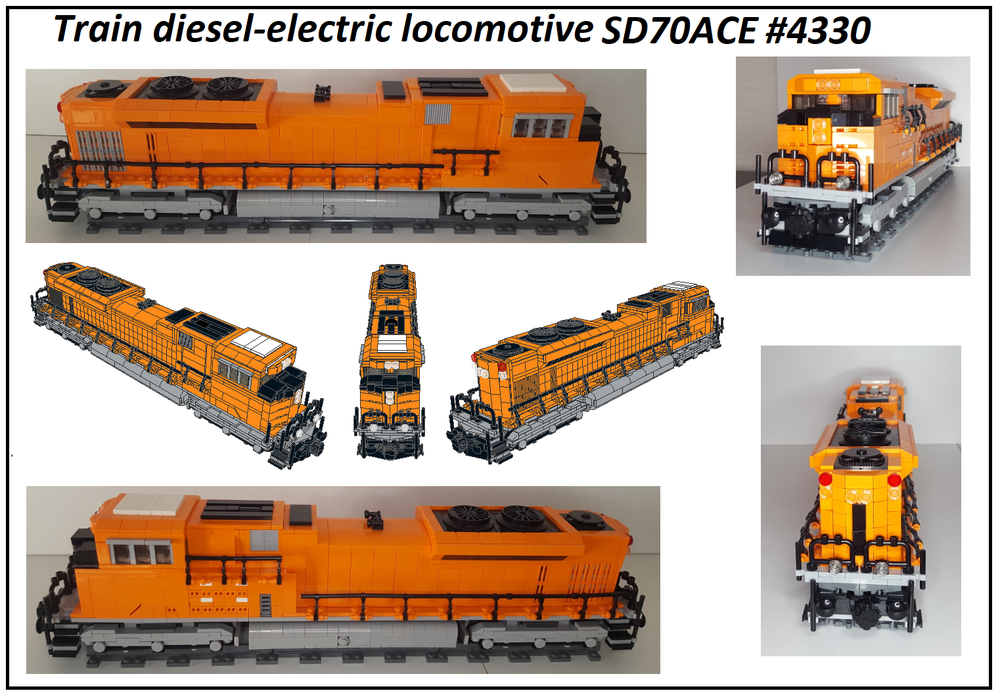 鉄道模型 @Super_RailCargo LEGO MOC train MOC SD70ACe #4330 by sssvlad | Rebrickable - Build
