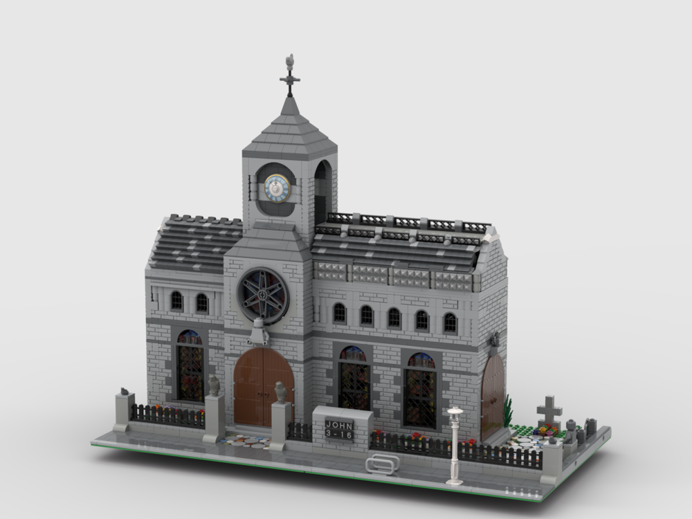 LEGO MOC Bricktown Church by BrickTalkTV | Rebrickable - Build with LEGO