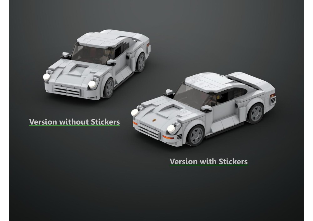 LEGO MOC-91452 Porsche 959 - Speed Champions 8 Studs wide by