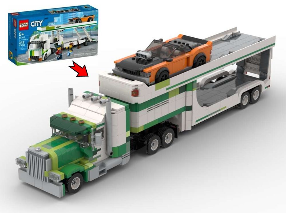 Lego Moc Car Transporter By Ibrickeditup Rebrickable Build With Lego