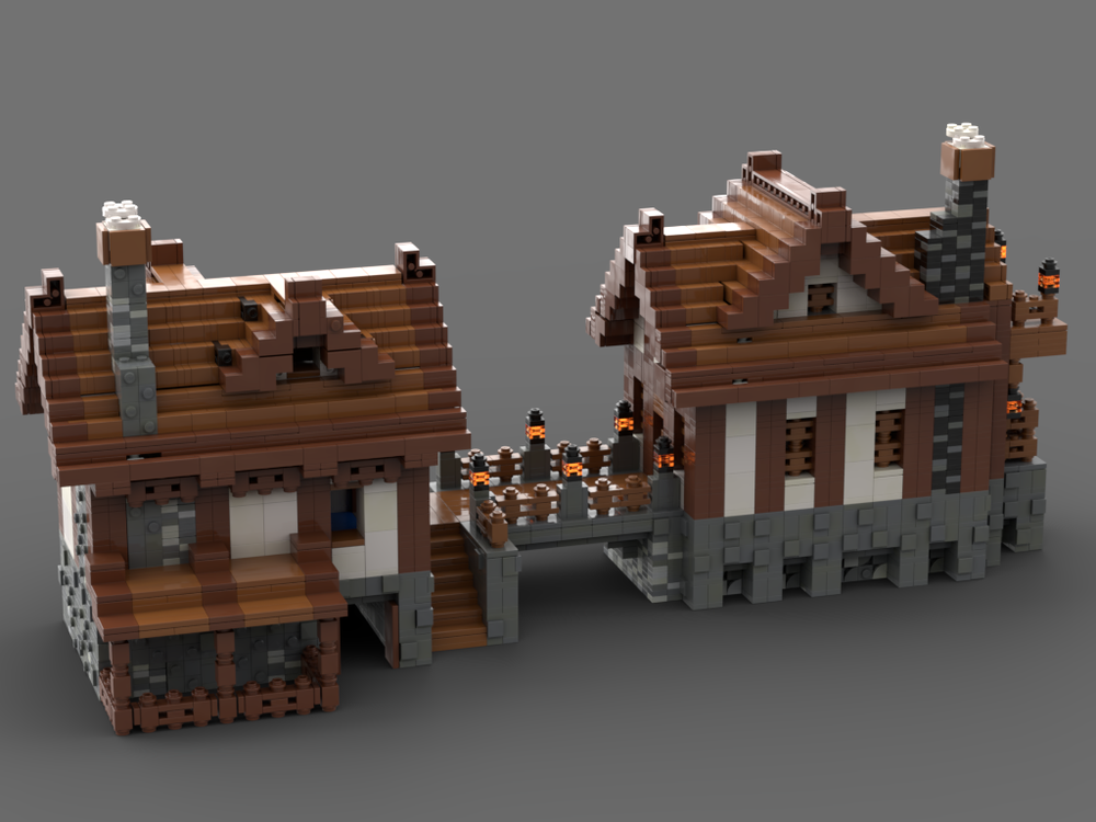 LEGO MOC Technoblade and Philza's houses/medevail houses by