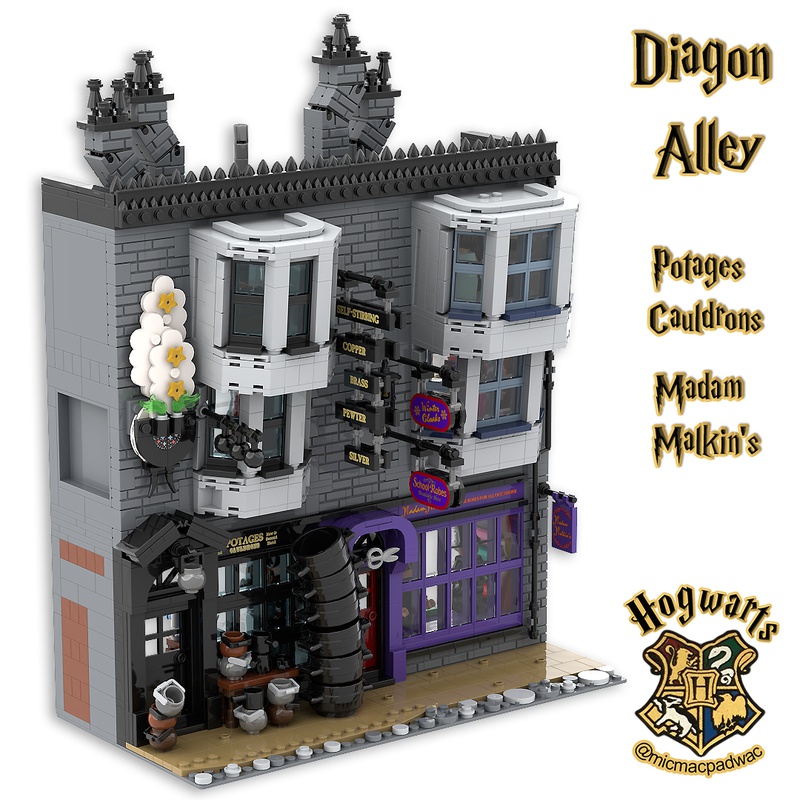 tilbagebetaling hjerne bang LEGO MOC Diagon Alley Madam Malkin's and Potages Cauldron shop by  micmacpadwac | Rebrickable - Build with LEGO