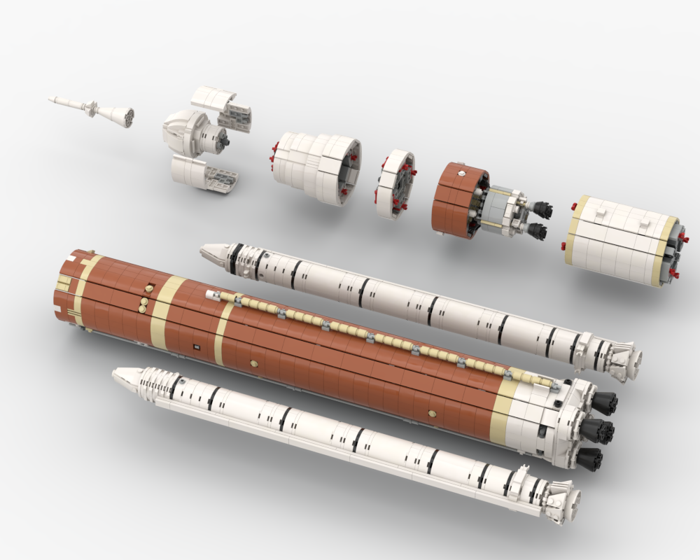 ①1/f SPACE 5点セット　新品未使用品 LEGO MOC NASA Space Launch System family (SLS) (1:110 scale) by