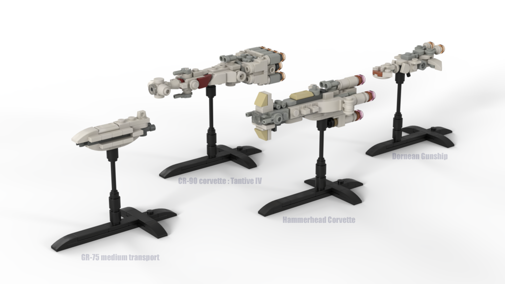 LEGO MOC-92654 Micro Size Corvette & Gunship & GR-75 : Rogue One