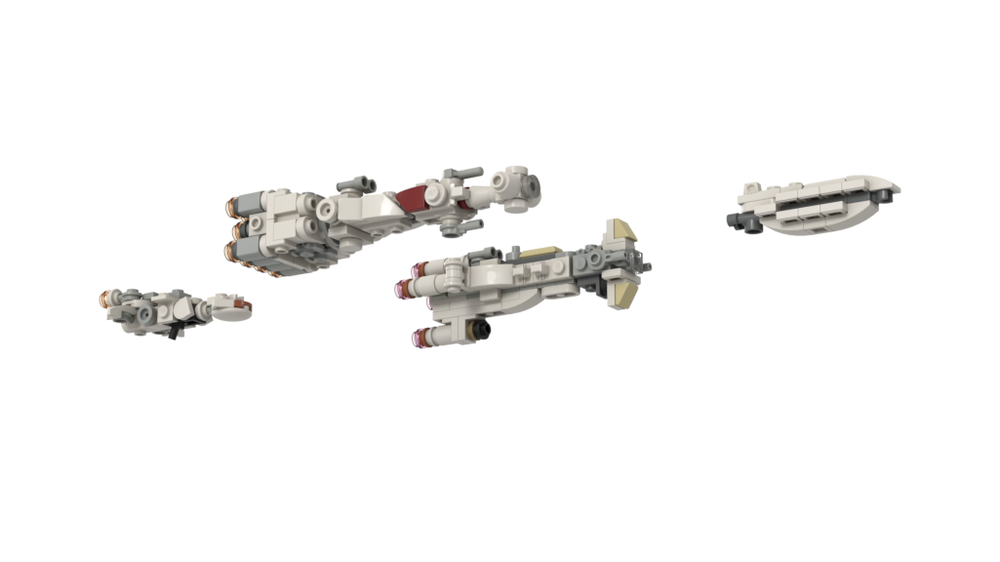 LEGO MOC-92654 Micro Size Corvette & Gunship & GR-75 : Rogue One