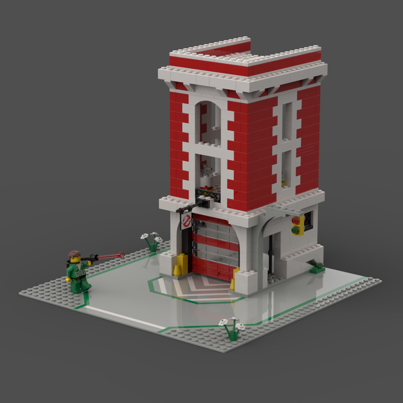 LEGO MOC Retro Ghost Busters Firehouse bric.ole | Rebrickable - Build with LEGO