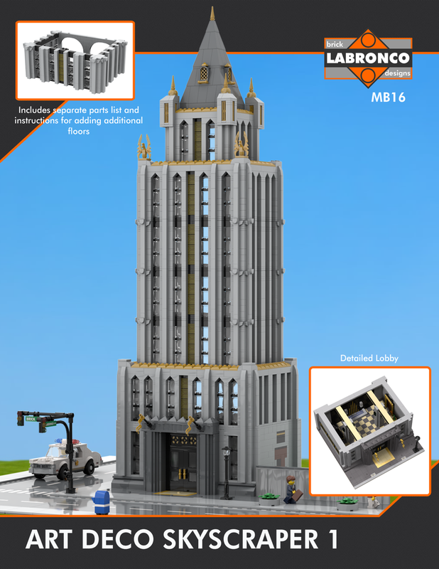 LEGO MOC MB16 - Art Deco Skyscraper by Labronco Brick Designs | - Build with LEGO