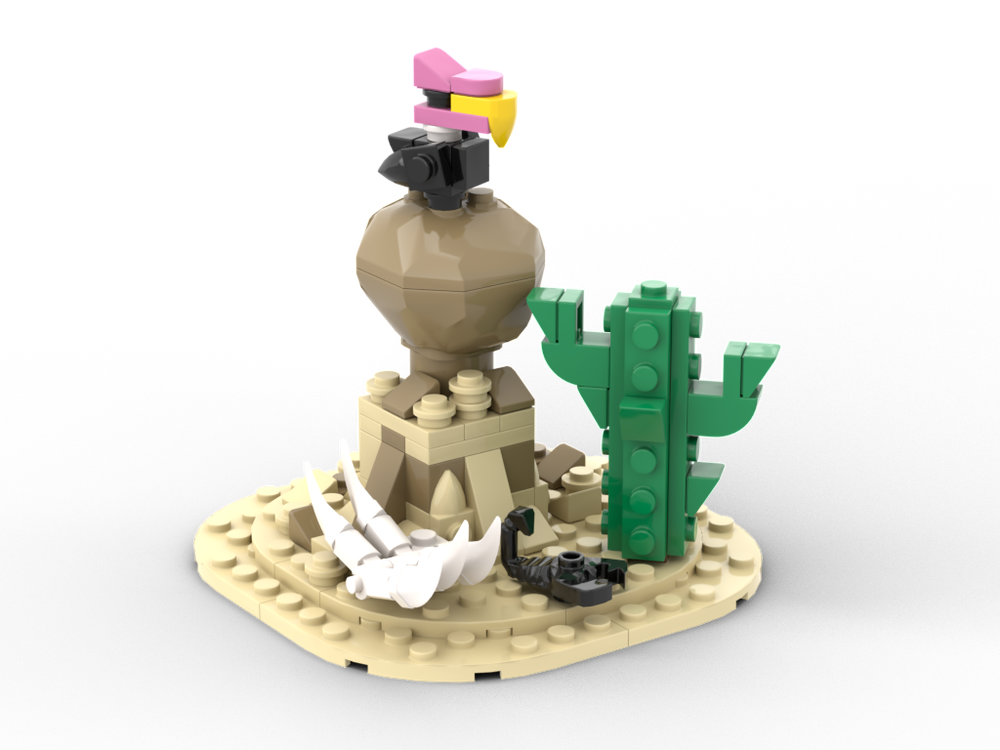 LEGO MOC Vulture and Cactus in the Desert by BuildMaster