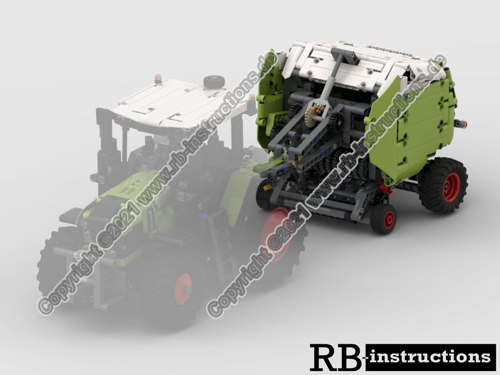 LEGO MOC Round baler for Claas Xerion 5000, Fastrac or other tractors (Rundballenpresse) by RB-instructions | - Build with LEGO