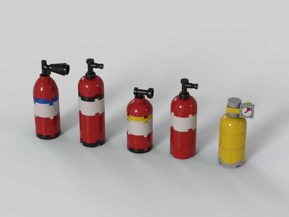 LEGO MOC Fire extinguishers set with sticker sheet by mkolar Rebrickable Build with LEGO