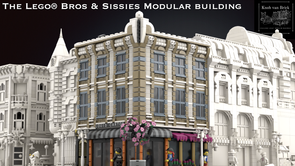 Lego modular corner store buildings