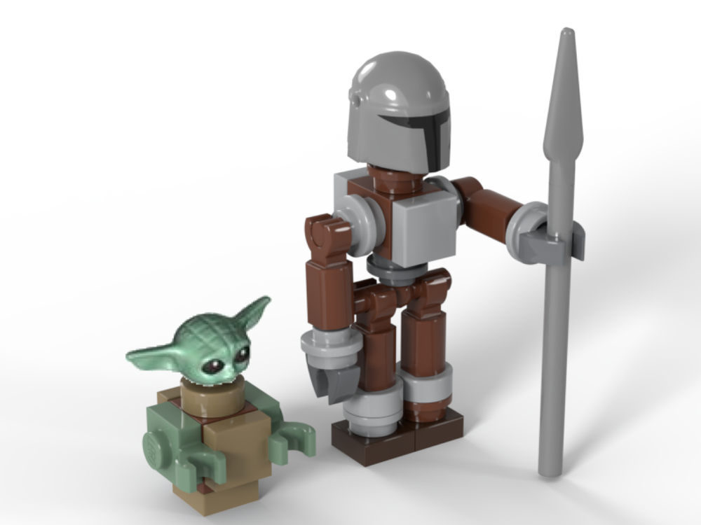 LEGO MOC Mandalorian and grogu buildable mini figure (new armor