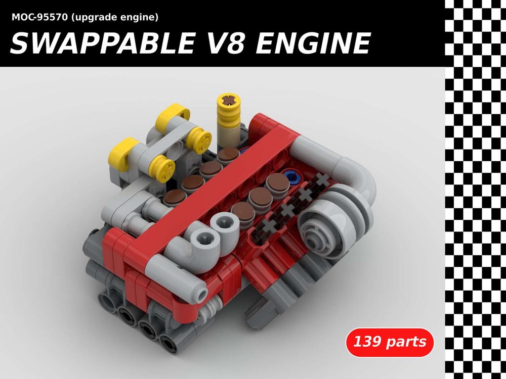 LEGO MOC Swappable turbocharged V8 engine by johnnym | Rebrickable ...