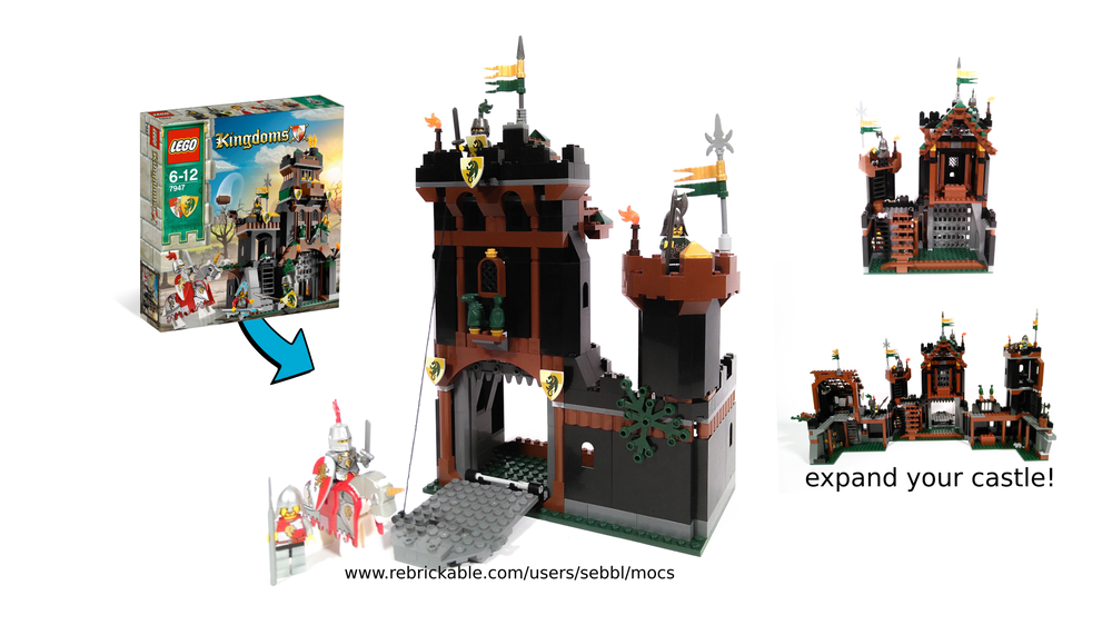 LEGO MOC-95936 7947: Black Knight's Castle Front by sebbl | Rebrickable ...