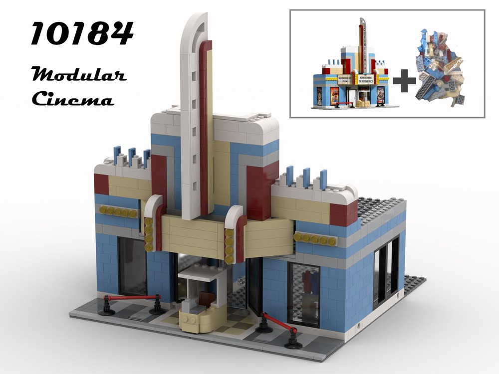 MOC Modular 10184 Cinema by Galaxy 12 Imports | Rebrickable - Build LEGO