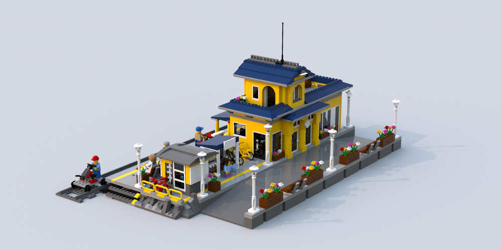 LEGO MOC Yellow train station msc | Rebrickable - Build with