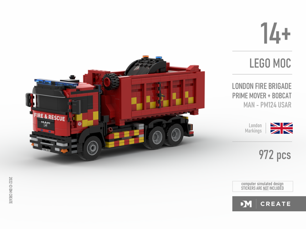 LEGO MOC London Fire Brigade - Prime Mover + Bobcat (MAN PM124 USAR) by ...