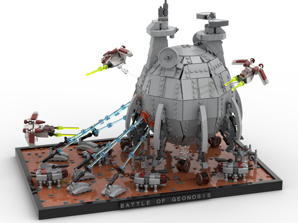 Prestador suicidio mensaje LEGO MOC Battle of Geonosis Diorama with Core Ship - Clone Wars by  The_Minikit_Guy | Rebrickable - Build with LEGO