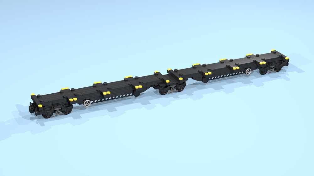LEGO MOC-97795 12-Wheel Container Wagon (black frame, 8 studs wide) by ...