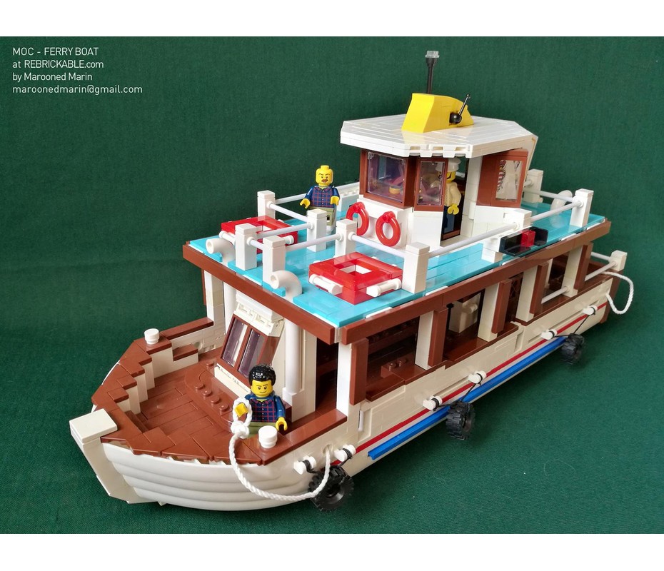 LEGO MOC FERRY BOAT by Marooned Marin Rebrickable Build with LEGO