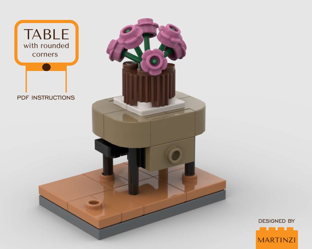 LEGO MOC Table with Rounded Corners by Martinzi | Rebrickable - Build ...