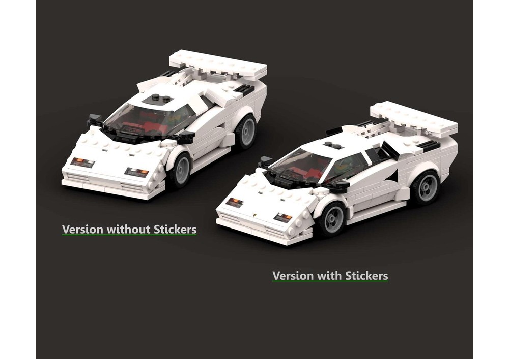 LEGO MOC-99089 Lamborghini Countach - Speed Champions 8 Studs wide