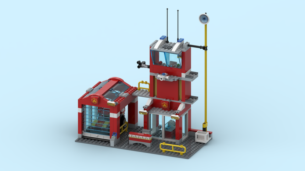 LEGO MOC 7240-2 Fire Station by | Rebrickable - Build with LEGO