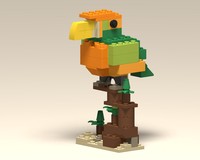 BYGGLEK Green and Orange Bird 2