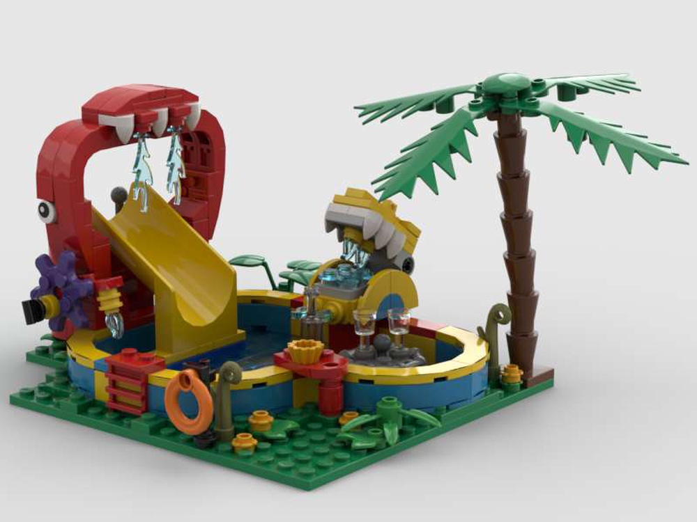 Anemone fisk Tilbagekaldelse mave LEGO MOC pool with water slide and bar - Pool mit Wasserrutsche und Bar by  delicatesse | Rebrickable - Build with LEGO