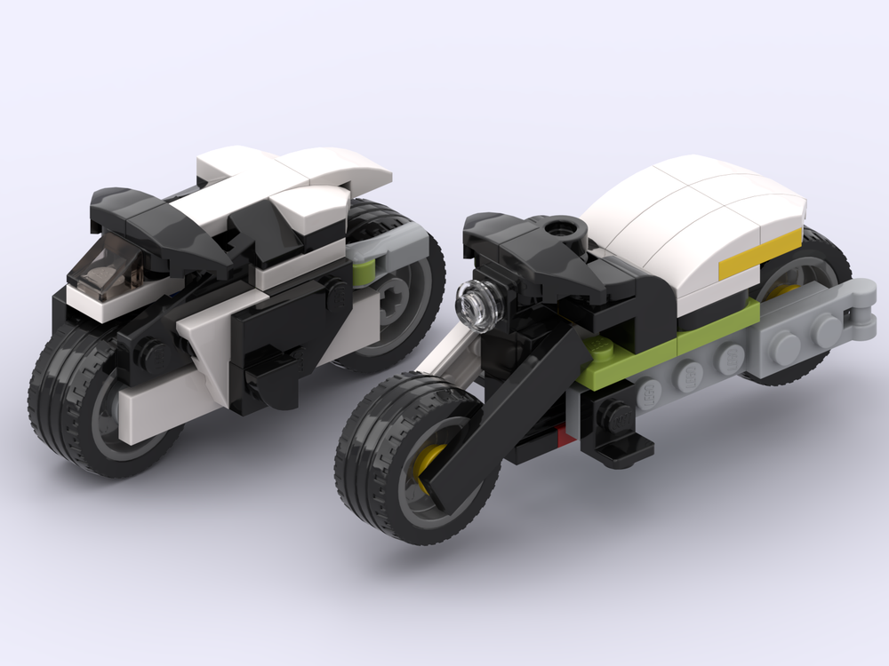 LEGO MOC Kawasaki Ninja ZX 6R und Custom Built Chopper by Agent Orange
