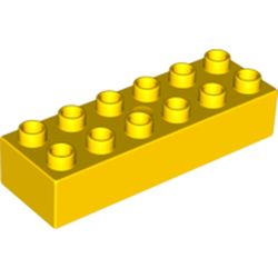 LEGO part DUPLO BRICK 2X6 in Bright Yellow/ Yellow